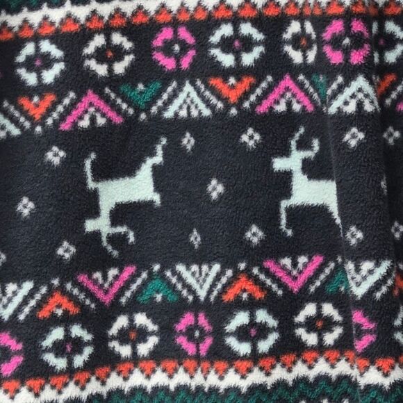 Old Navy Women's Gray Fleece Pajama Pants Sleepwear Christmas Reindeer Fair Isle - Picture 5 of 7